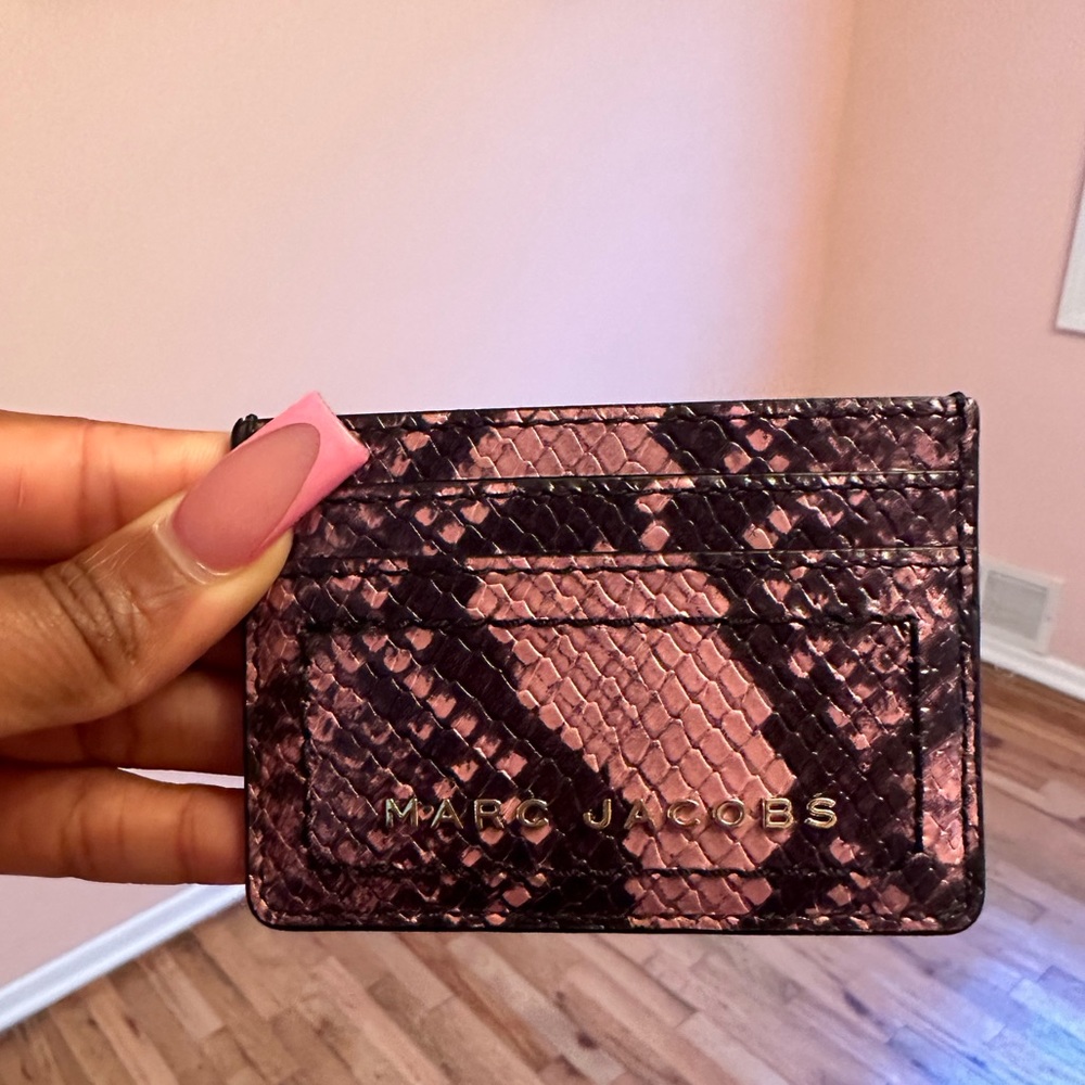 Marc Jacobs Snakeskin Printed Card Wallet